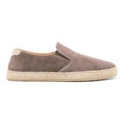 Suede Instappers Rubberen Zool Ontwerp Brunello Cucinelli , Gray , Her...