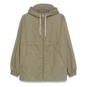 Katoenen Hoodie Jas A.p.c. , Green , Heren