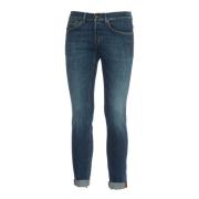 Blauwe Skinny Jeans Aw24 Dondup , Blue , Heren