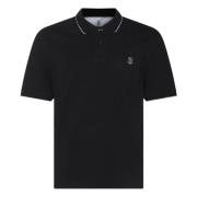 Logo Katoenen Poloshirt Gemaakt in Italië Brunello Cucinelli , Black ,...