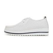 Leren Classic Platform Instappers - Wit Cesare Gaspari , White , Dames