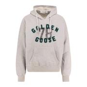 Katoenen sweatshirt met capuchon en logo Golden Goose , Gray , Heren