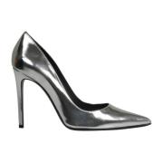 Metallic Leren Stiletto Pumps Fw22 Roberto Festa , Gray , Dames