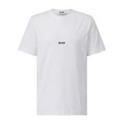 Katoenen T-shirt met Logo Print Msgm , White , Heren