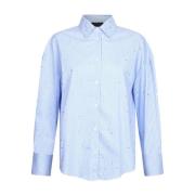 Lichtblauwe Shirt met Strass Steentjes Liu Jo , Blue , Dames