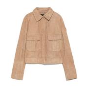 Beige Jas met Logo Patch Peuterey , Beige , Dames