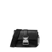 Leren Crossbody Tas Hudson Hammered Michael Kors , Black , Heren