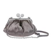 Satijnen Zijden Clutch Tas met Strass Max Mara Weekend , Gray , Dames