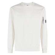 Comfortabele Fleece Crew Neck Sweatshirt C.p. Company , White , Heren