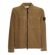 Bruine Corduroy Overshirt Shirt Aw24 Stone Island , Brown , Heren