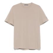 Stretch Katoen Logo T-shirt Corneliani , Beige , Heren