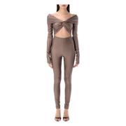 Jumpsuit met uitsnijding en knoopdetail Andamane , Gray , Dames