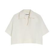 Witte Polokraag T-shirts en Polo's Jil Sander , White , Dames