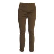 Groene Slimme Chino Broek Dondup , Green , Heren