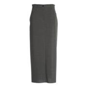 Luxe Wollen Blend Geplooide Rok Department Five , Gray , Dames