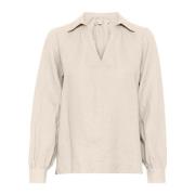 Linnen Blouse Haze Melange InWear , Beige , Dames