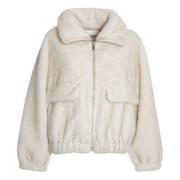 Ecofur Bomber Jacket Bianco Aw24 Essentiel Antwerp , Beige , Dames