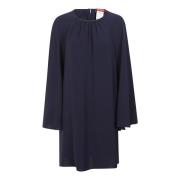 Rode Crepe Jurk met Uitlopende Mouw Max Mara Studio , Blue , Dames