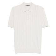 Geribbeld Pima Katoen Polo Shirt Corneliani , Beige , Heren