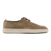 Suede Derby Schoenen in Lood Grijs Officine Creative , Green , Heren