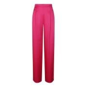 Fuchsia satijnen broek met onzichtbare rits Max Mara Studio , Pink , D...