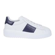 Gestreepte leren sneakers wit blauw Hogan , White , Heren