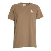 Beige Logo T-shirt Aw24 Isabel Marant , Beige , Dames