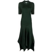 Asymmetrische Ribgebreide Jurk Stella McCartney , Green , Dames