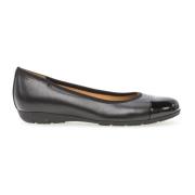 Zwarte leren ballerina's Gabor , Black , Dames