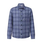 Wollen Overshirt met Ruitpatroon Maurizio Baldassari , Blue , Heren