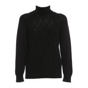 Zwarte Wollen Turtleneck Trui Drumohr , Black , Heren