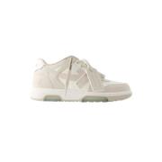 Beige Witte Leren Sneakers Off White , Beige , Dames