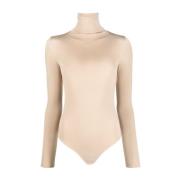 Beige Jersey Roll Neck Top Wolford , Beige , Dames