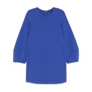 Blauwe Jersey Crew Neck Jurk Emporio Armani , Blue , Dames