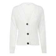 Witte Katoenen Vest met Zwarte Knopen Zanone , White , Dames