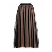 Elastische Taille Rok Gemaakt in Italië Blanca Vita , Brown , Dames