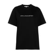 Iconische Logo Print T-shirt Stella McCartney , Black , Dames