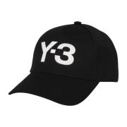 Canvas Baseballpet met Geborduurd Logo Y-3 , Black , Heren