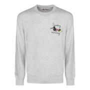 Geribbelde crew neck wollen trui MC2 Saint Barth , Gray , Heren