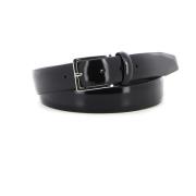 Zwarte Leren Riem met Metalen Gesp Anderson's , Black , Heren