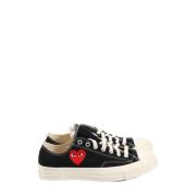 Zwarte Sneakers met Hart Logo Comme des Garçons , Black , Dames