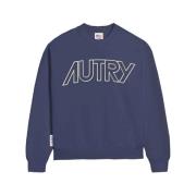 Iconische Kleding Sweatshirt Blauw Crewneck Autry , Blue , Heren