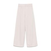 Beige Broek met Elastische Tailleband en Lurex Details Max Mara , Beig...