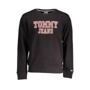 Zwarte katoenen sweatshirt voor mannen Tommy Hilfiger , Black , Heren