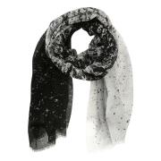 Zwart en Wit Wol Fringed Sjaal Hindustrie , Black , Heren