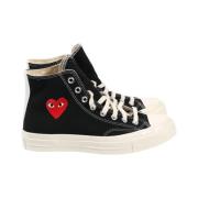 Zwarte Canvas Veterschoenen Comme des Garçons , Black , Heren