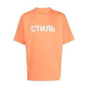 Ctnmb Logo T-Shirt Oranje Korte Mouw Heron Preston , Orange , Heren