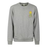 Bergwandelaar Sweatshirt Grijs Print Flower Mountain , Gray , Heren