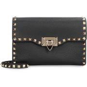 Rockstud Leren Crossbody Tas Valentino , Black , Dames