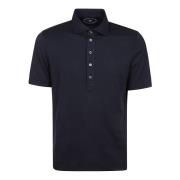 Blauw Katoenen Poloshirt Korte Mouwen Fedeli , Blue , Heren